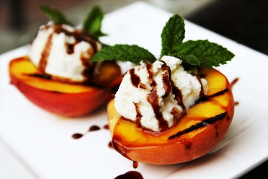 Broil peaches to intensify flavor, then top with sweet ricotta