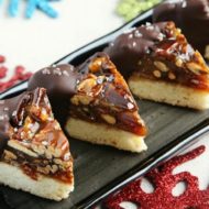Chocolate Dipped Caramel Pecan Bars Recipe