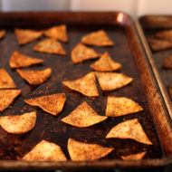 Spicy Baked Flaxseed Tortilla Chips