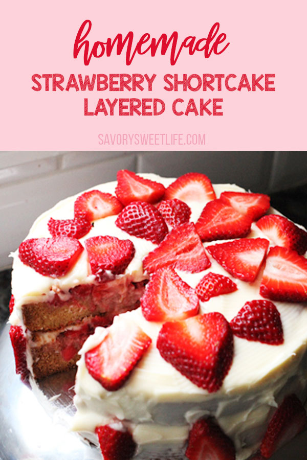 STRAWBERRY SHORTCAKE CAKE – This strawberry shortcake cake recipe by The Pioneer Woman, Ree Drummond, is made of layers of dense vanilla butter cake and filled homemade cream cheese frosting and fresh sweetened strawberries. Add candles to it for the perfect Strawberry Shortcake Birthday Cake or just enjoy as is!